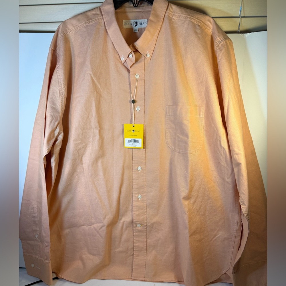 Duck Head Light Orange Button-Down Shirt.